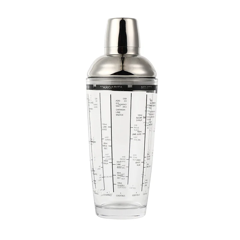 Home Drink Party Accessories Mixing Glass Wine Drink Mixer Snow Grams Cup Bartender Stainless Cocktail Shaker 350ml Transparent with Custom Logo