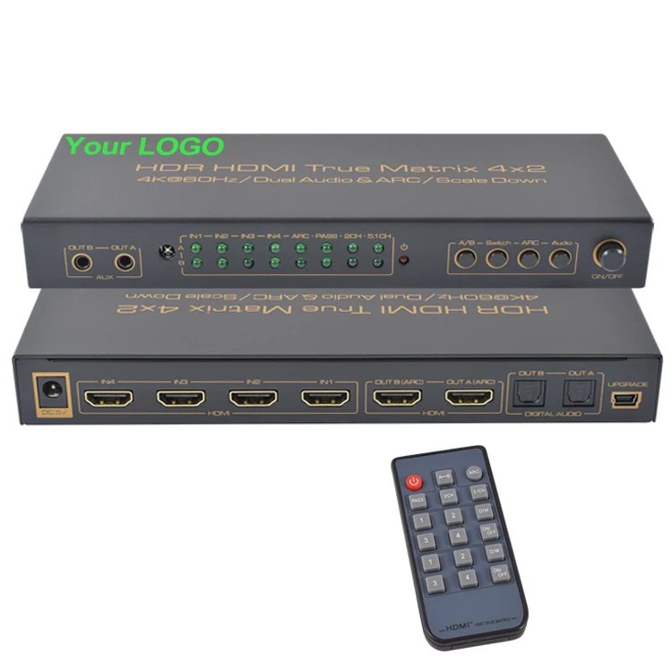 OEM ODM HDMI ARC Audio Extractor 3.5mm Toslink Spdif Out 4 2 Out HDMI Switch Splitter 4x2 2x4 Switcher 4K HDMI Matrix From m.alibaba.com