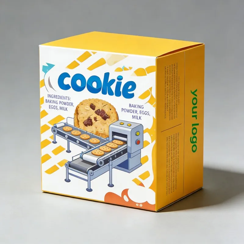Customized Eco-friendly Food Packaging Box Protein Cookies Paper Tear Box Snack Cookie Box Print Both Sides