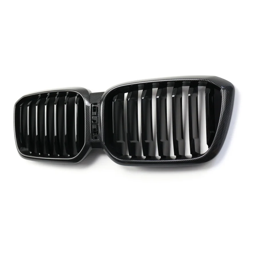 double banner carbon fiber gloss black front grille abs front bumper grille for bmw x3 g08 2021-9