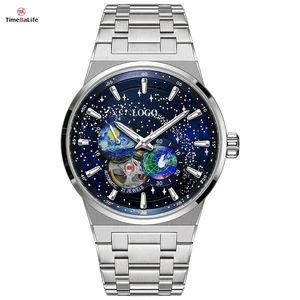 OEM Small Batch Customized Hollow Mechanical Watch Bluestar Automatic Men's Watch Japanese Movement