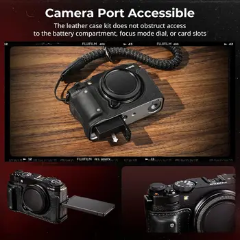 Smallrig X-M5 Leather Half Case Kit for FUJIFILM X-M5(Black) - 4879 detail image