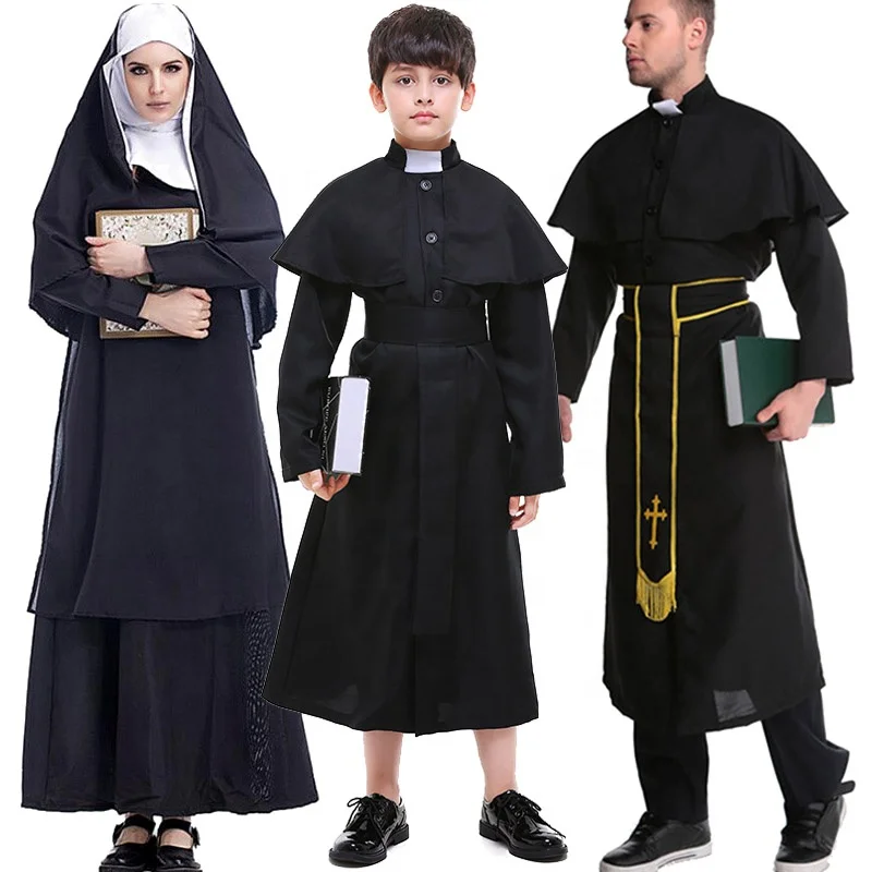 dress of priest Medieval Priest Cloak Cross Robe – GTHIC main image 1