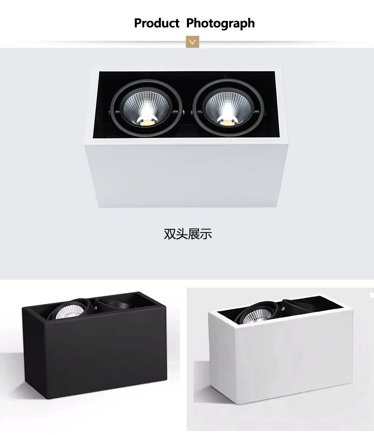 Led Square Downlight Surface Mounted Ceiling Light Dimmable 15w 20w 25w 30w Aluminum Cob Led Down Light