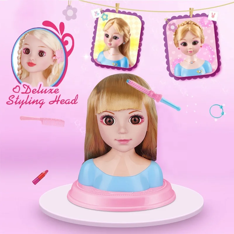 Maquiagem Pretend Playset para Crianças, Styling Head Doll