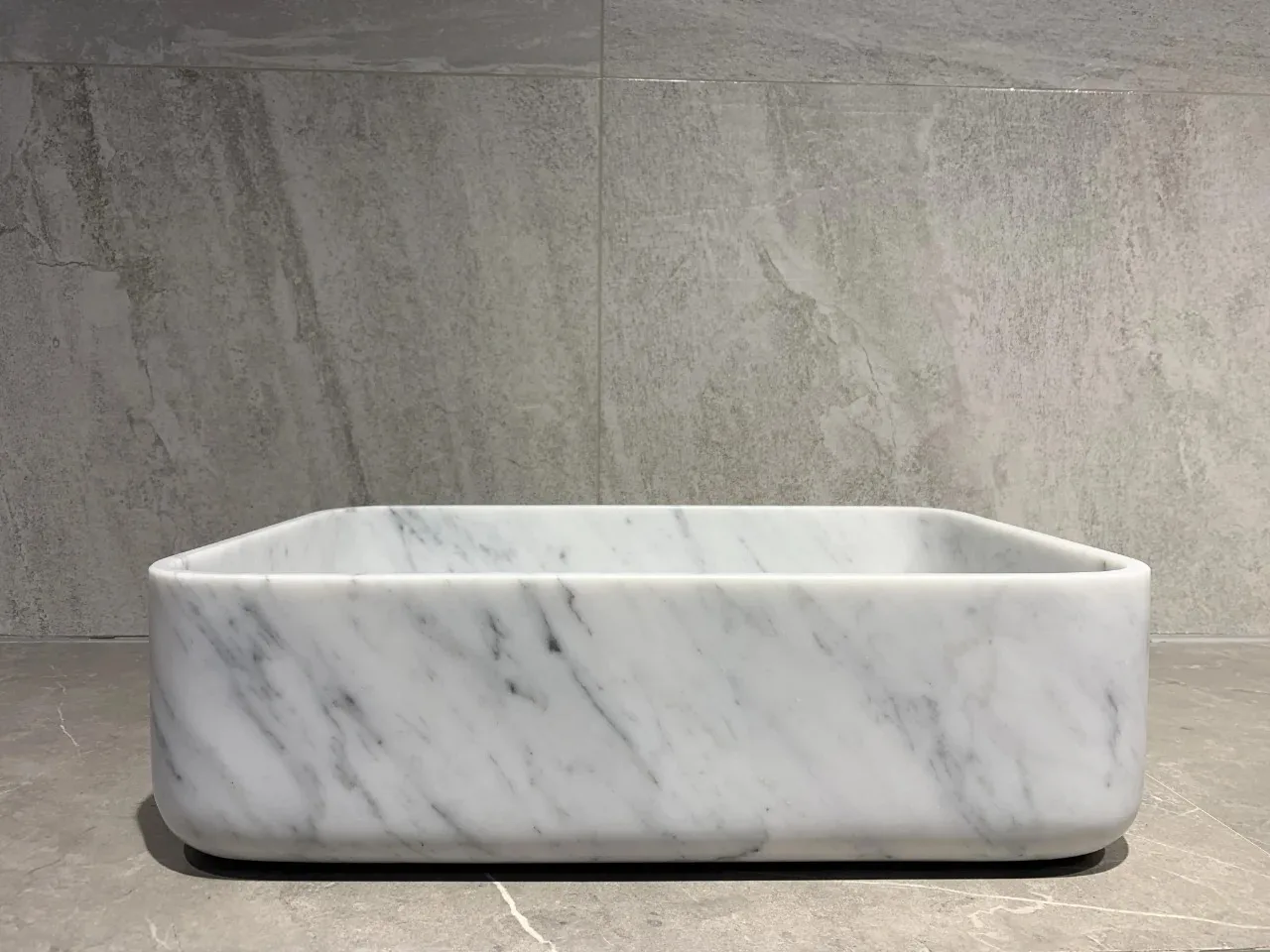 product natural carrara white marble washbasin with groove design for indoor bathrooms and toilets marble groove design-7