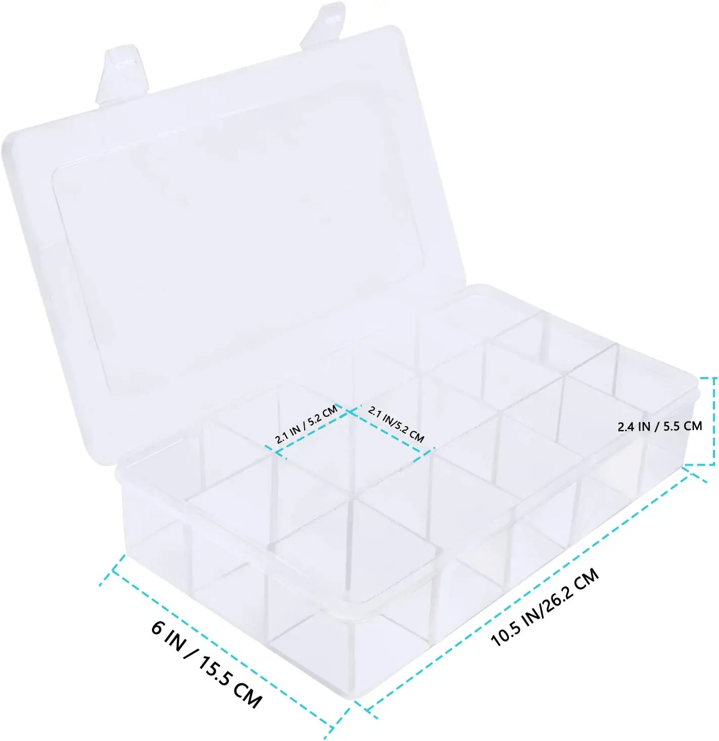 High quality 36 grids compartments hard pp plastic transparent jewelry storage box