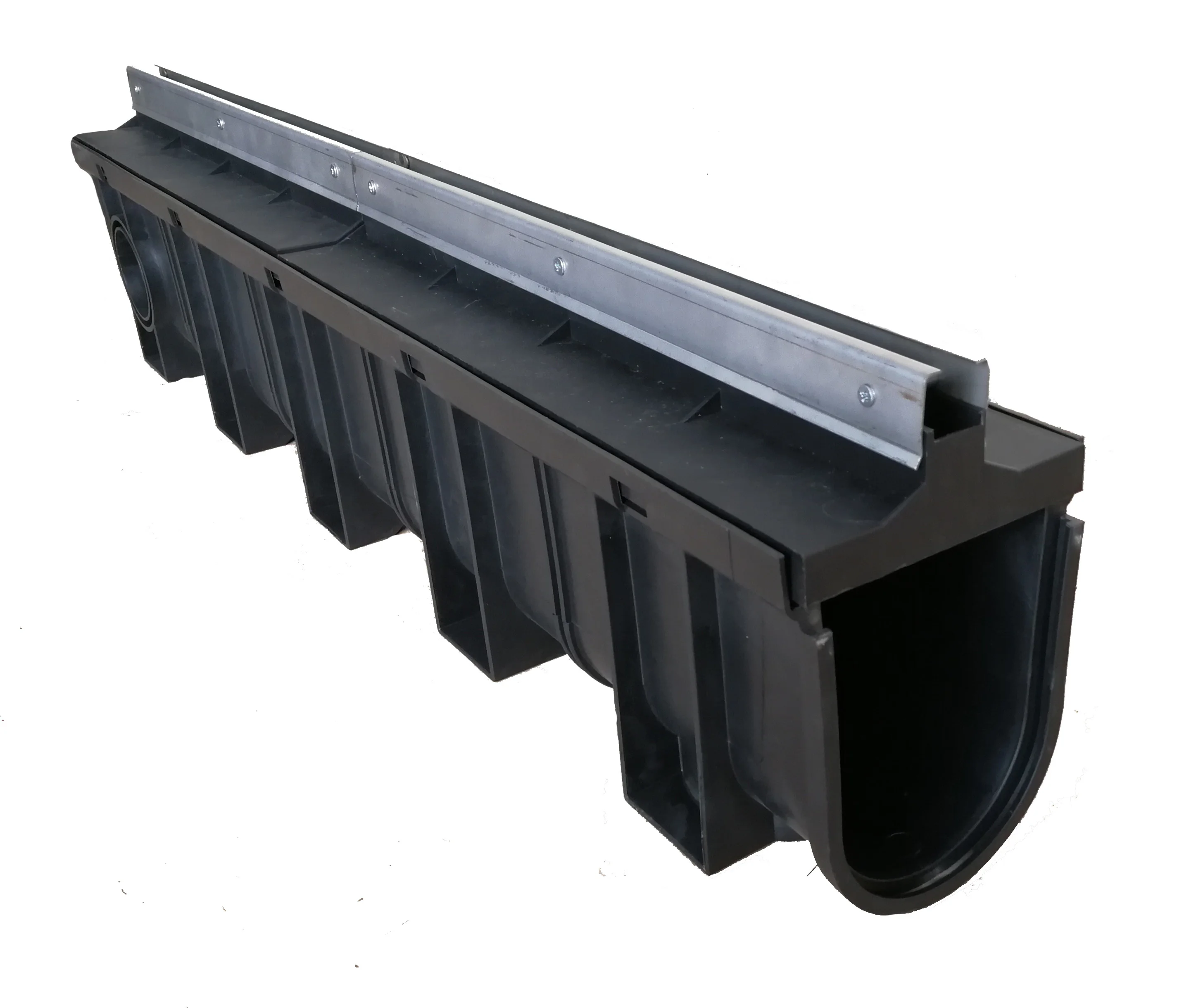 Building Material Outdoor Water HDPE Plastic Drain Channel With Stainless Steel  Cover