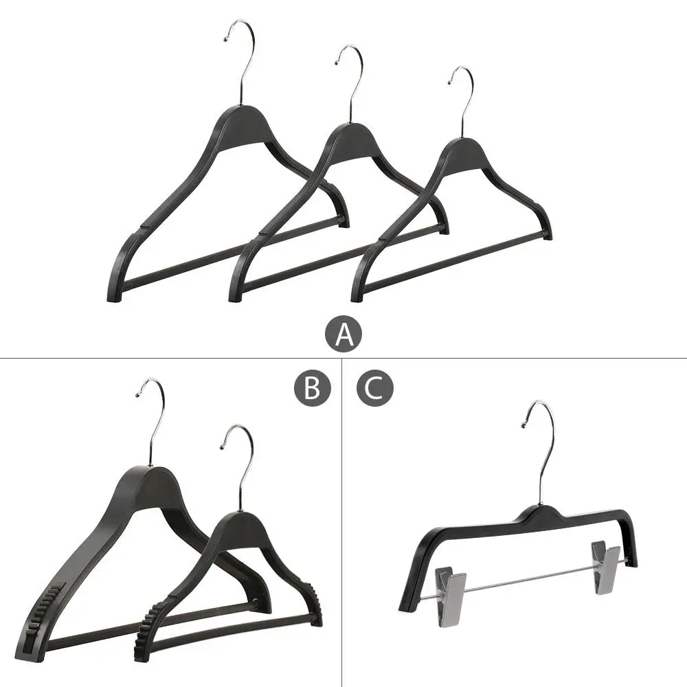 Hot Selling Non-slip Black Zara Shoes Skirt Pant Hangers with Clip Suit Coat Pants Hangers Plastic Zara Hanger for Clothes