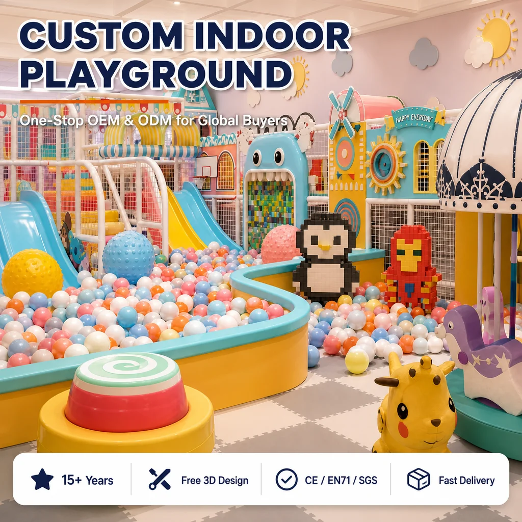 Indoor Commercial Soft Play Kids Naughty Castle Equipment with Slide Ball Pit Foam Padding CE ASTM Certified for Play Zone