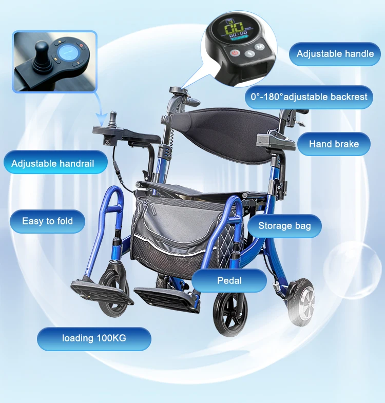 Power Assist Electric Rollator Walker Mobility Scooters And Wheelchairs