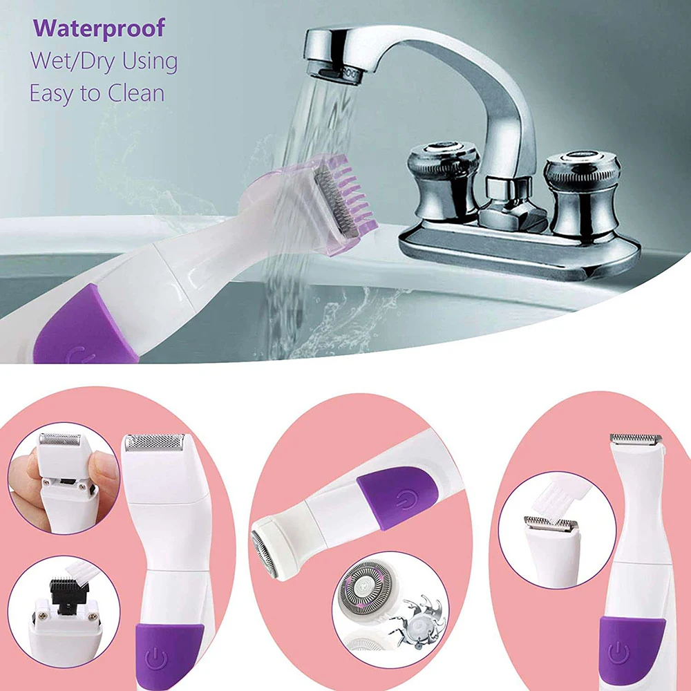 3 в 1 перезаряжаемый женский эпилятор для удаления волос бровей лица Бикини триммер электрическая бритва женщин