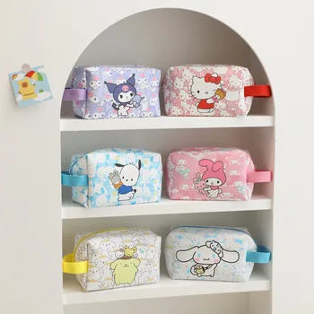 Wholesale Sanrioed Storage Cosmetic Bag Cartoon Cute KT Cat Cinnamon Dog Large Capacity Student Pencil Pouch