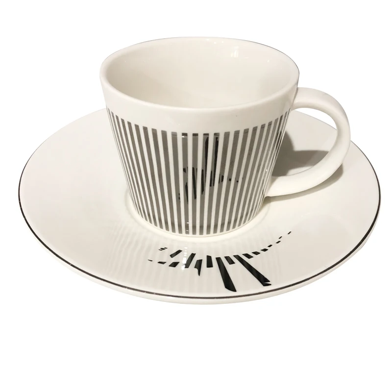 Funny Design Dynamic 3D Reflection Animal Mirror Gift Set Ceramic Coffee Tea Cups Set With Saucer