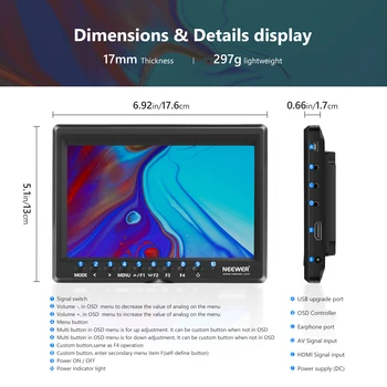 Neewer IPS Screen Camera Field Monitor Support 4k Input for    Olympus DSLR/Camcorder Camera (Battery Not Included detail image