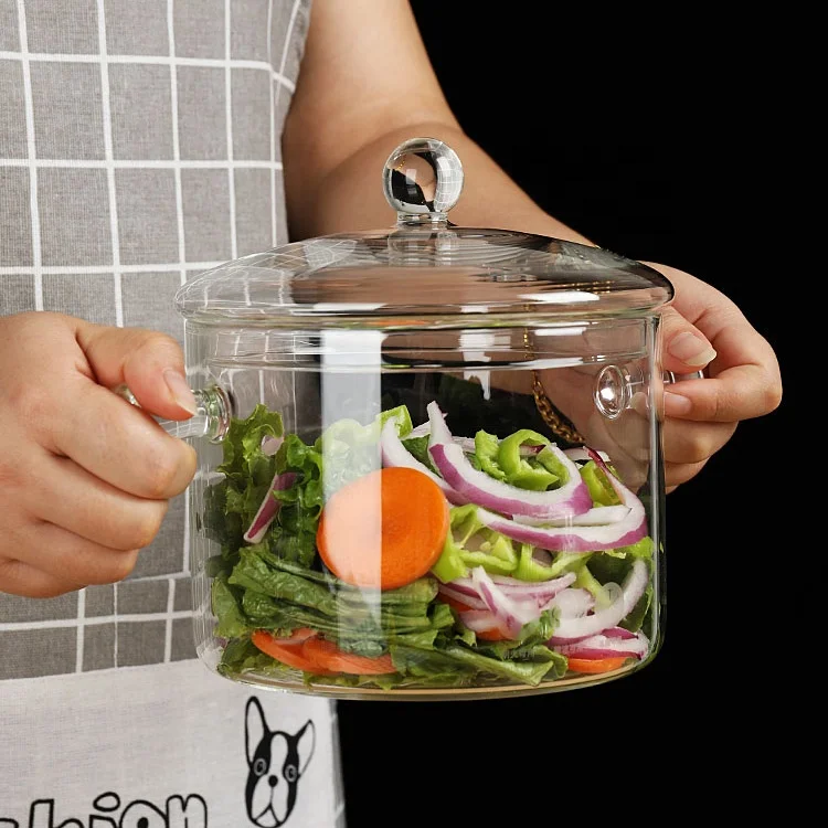 Heat Resistant Glass Cooking Pot with Lids Cookware Sets
