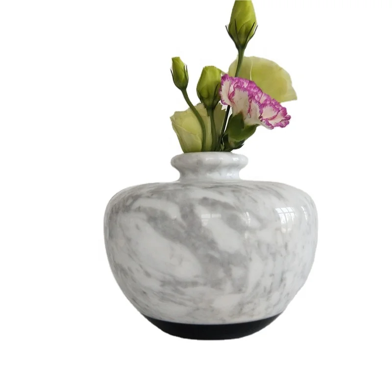 Carrara white marble decorative small single flower vases art craft stone for morden interior home decor