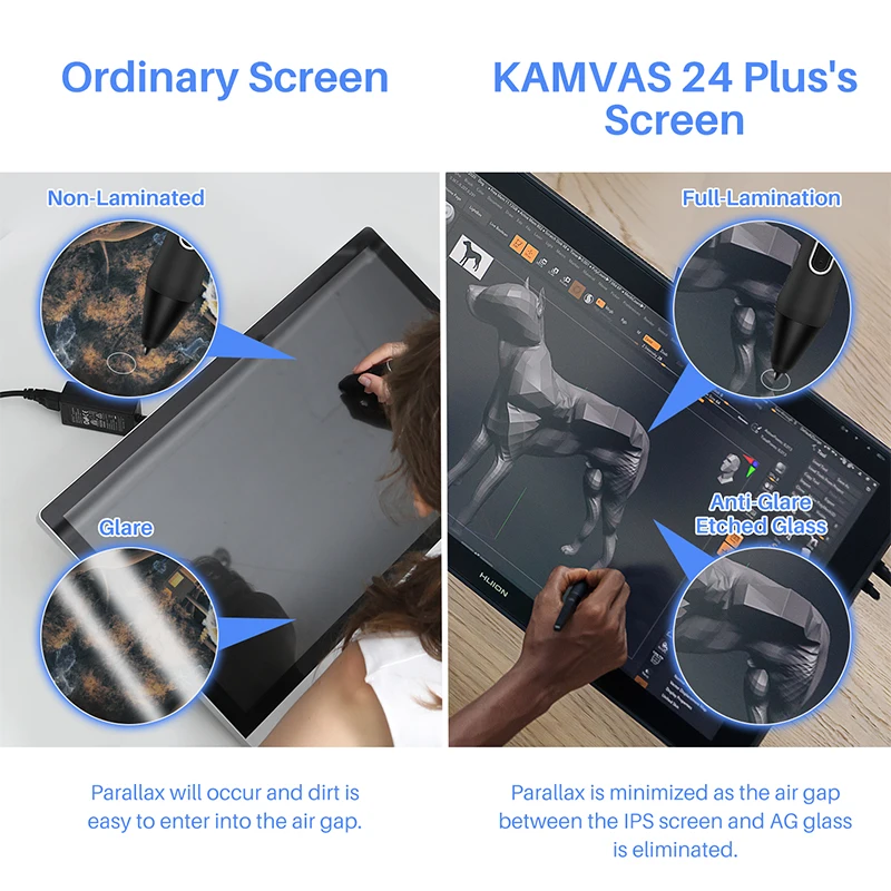 Huion Kamvas 24 Plus Support Mobile Phone Handwriting Input Digital Pen Drawing Graphic Tablet Monitor