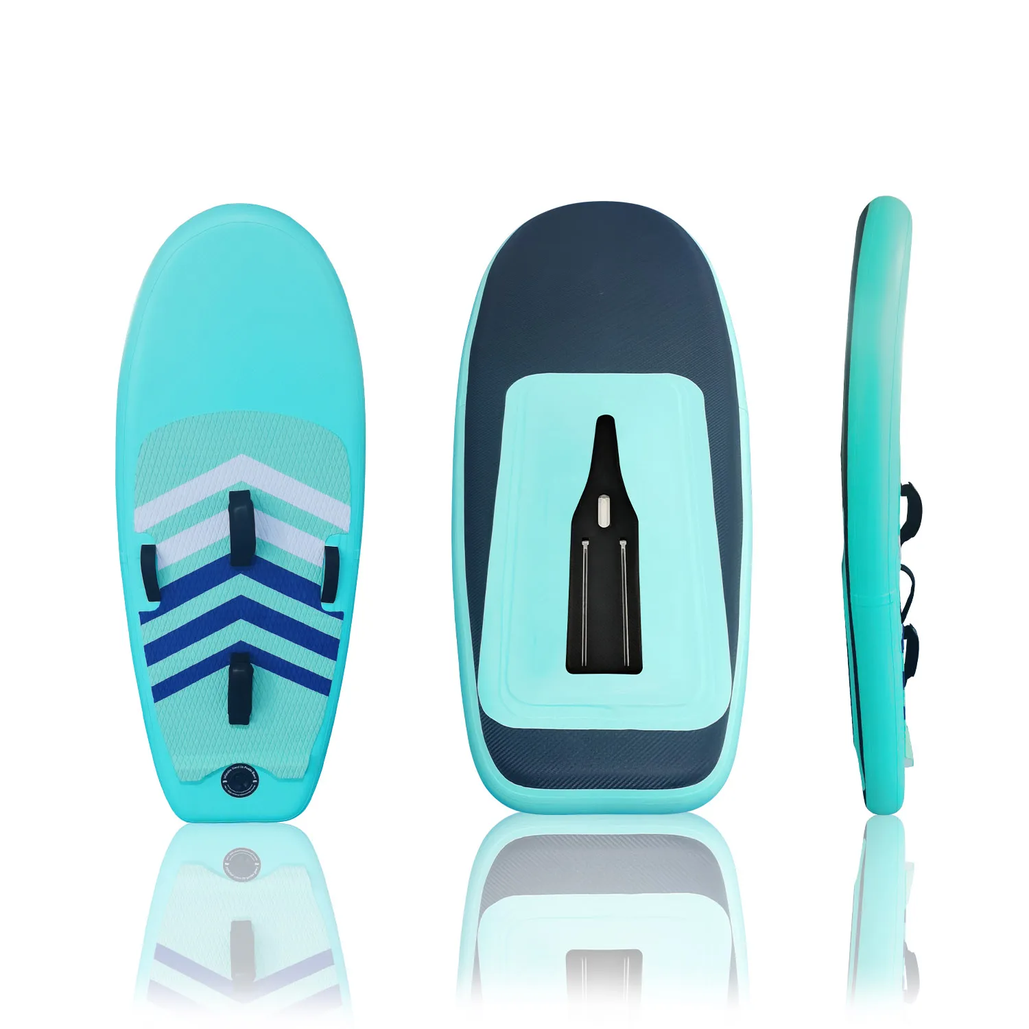 Adult Inflatable PVC Stand-up Paddleboard SUP Water Paddleboard Soft Surf Board with Float and Slide Fins