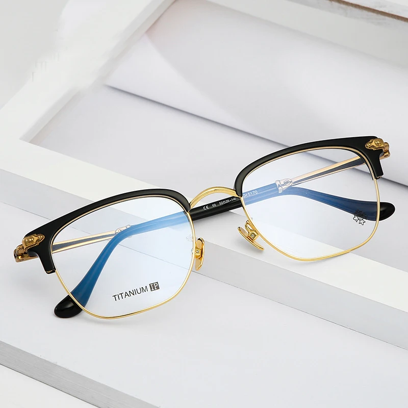 Montatura Per Occhiali In Acetato Di Titanio Montatura Per Uomo Occhiali Da  Vista Semi Rim Half Square Occhiali Miopia Occhiali Ottici - Buy Fatti A  Mano In Acetato Eyewear,Montature Per Occhiali Eyewear