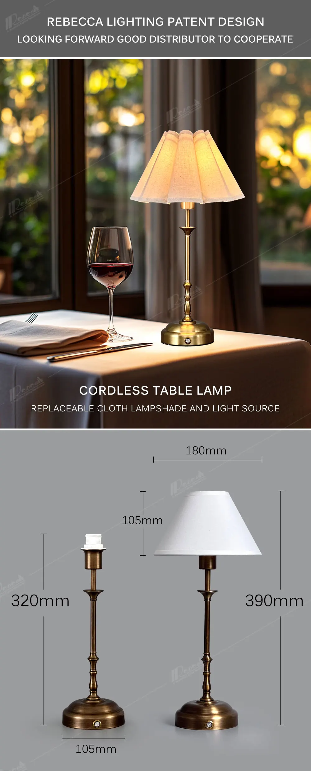 Wedding Decorate Table Lamp - High Quality & Rechargeable
