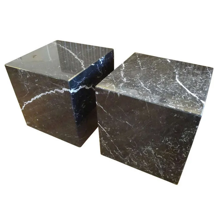 Natural Side Tables Pedestal square Column Display Stand Block Coffee Table Marble Travertine Stone Cube Tables
