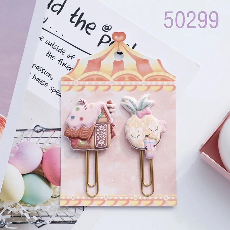 Nekoni Kawaii Stationery PVC Bookmark Reading Presents Paper Clips Fashion Paperclip for Office Stationery