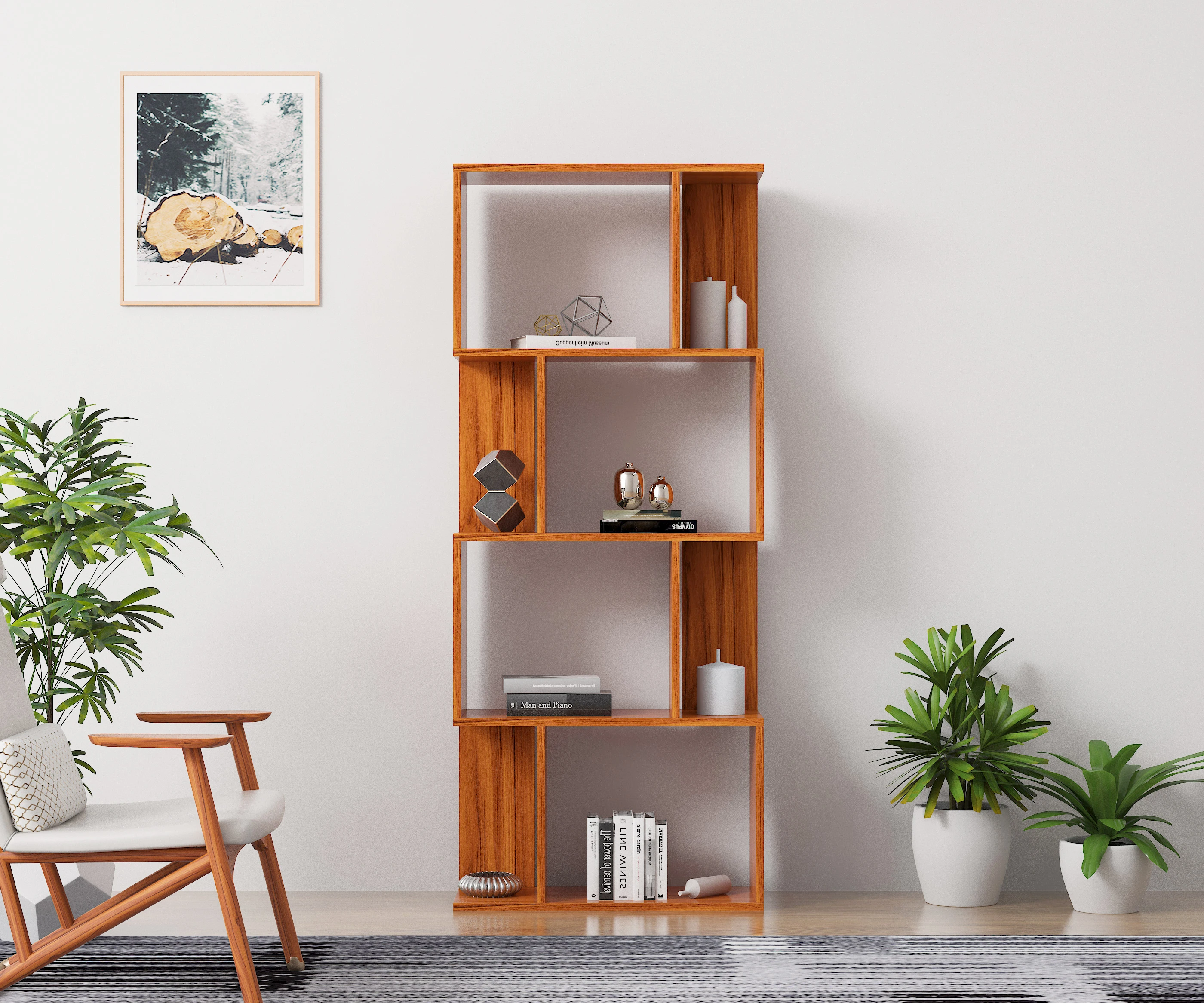 Library White Oak Wood Bookcase Custom Library Bookshelves Small Bookshelf for Sale Modern Shelving