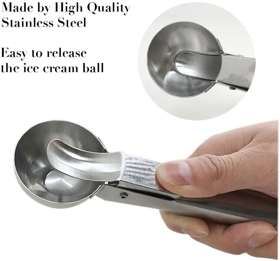 Stainless Steel Ice Cream Scooper with Trigger Release - Brilliant