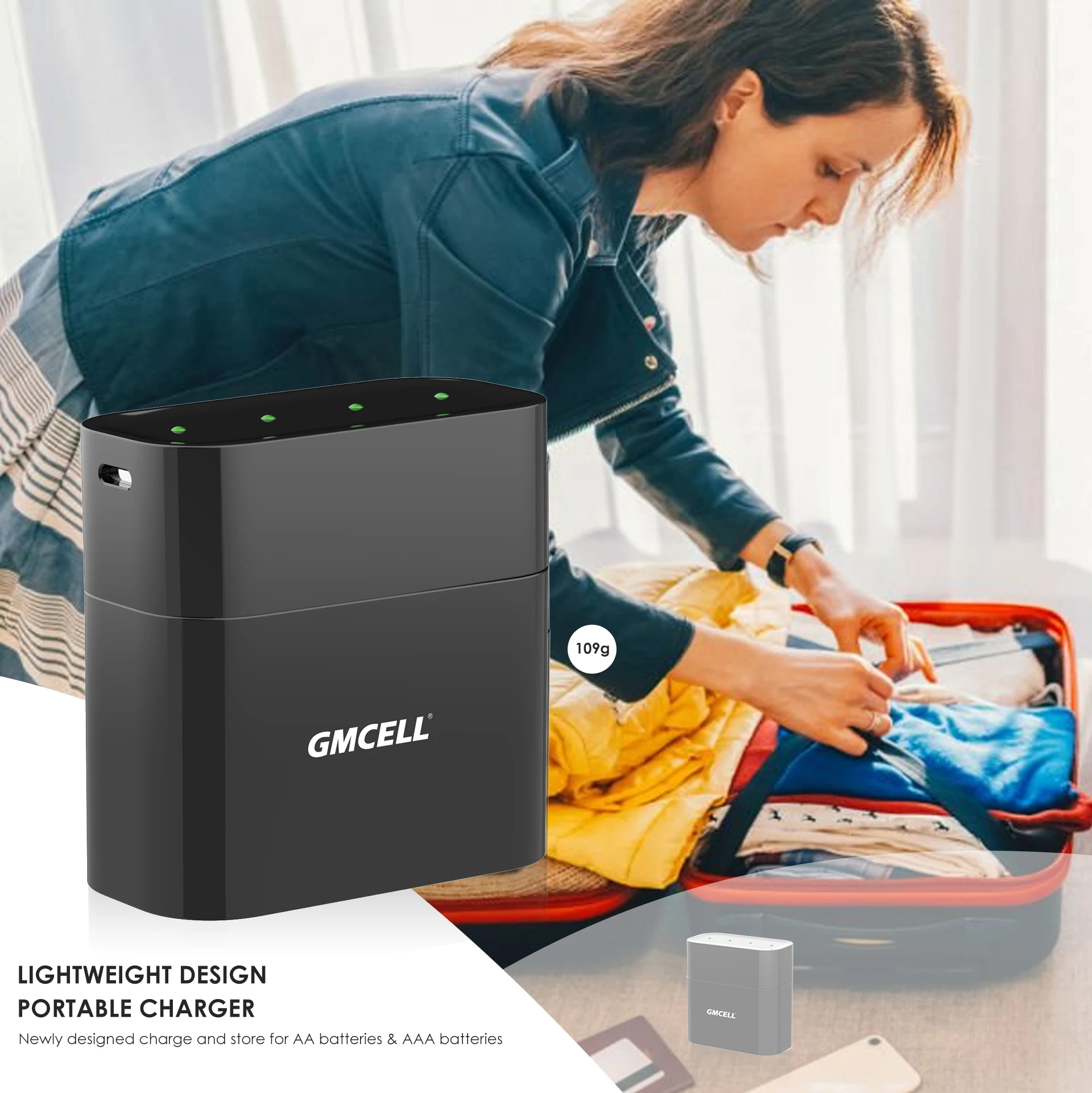 GMCELL AA and AAA Batteries Charger Box - Smart & Efficient