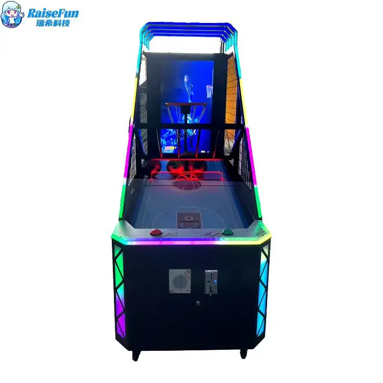 RaiseFun Interactive LED Basketball Hoop Coin-Operated Game Sound Effects Hot Sale for Kids' Play Areas 1 Year Made Metal