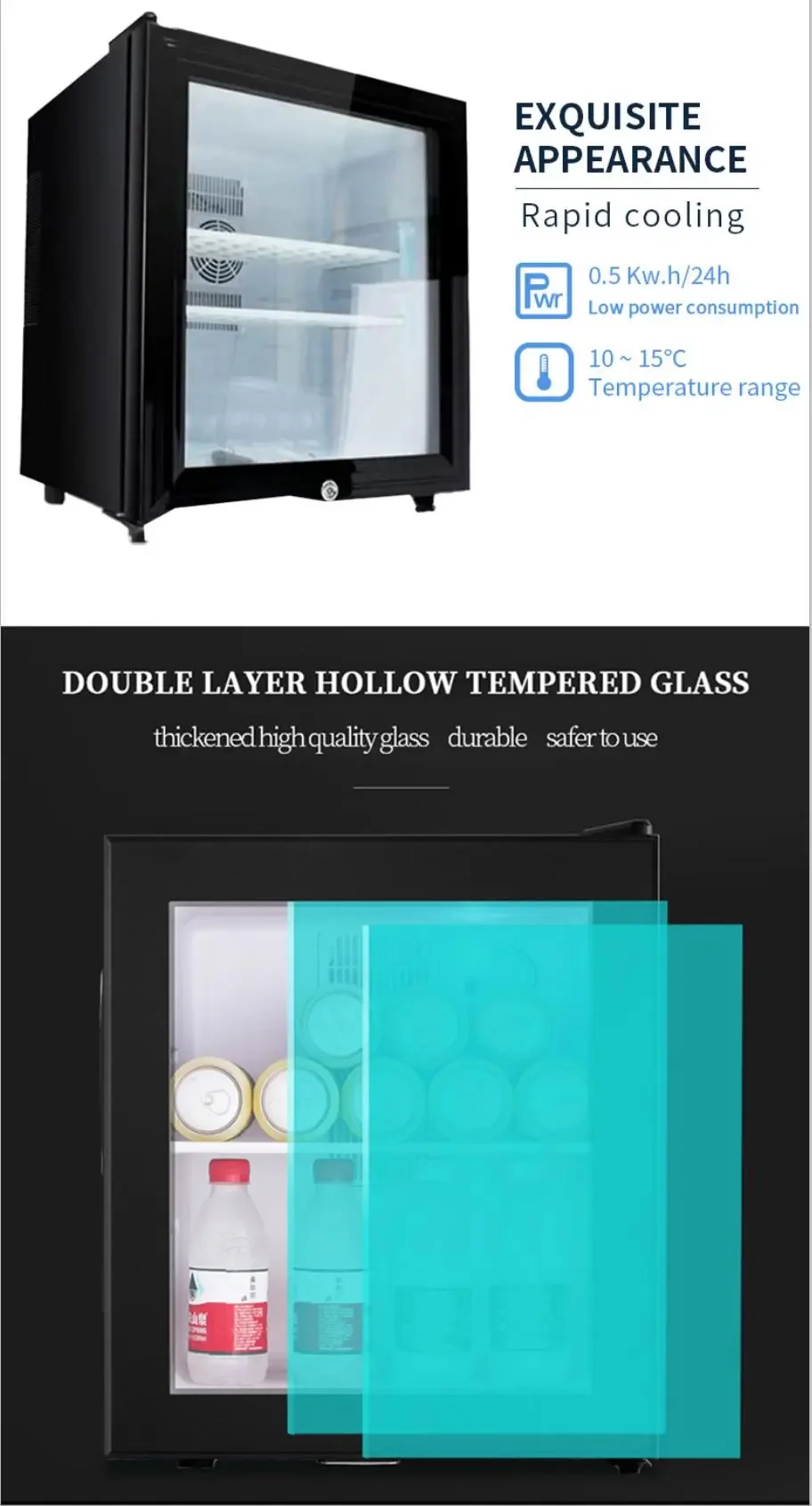 NUELEAD оптовая продажа портативный маленький холодильник 55 Вт мини-холодильник для гостевых комнат