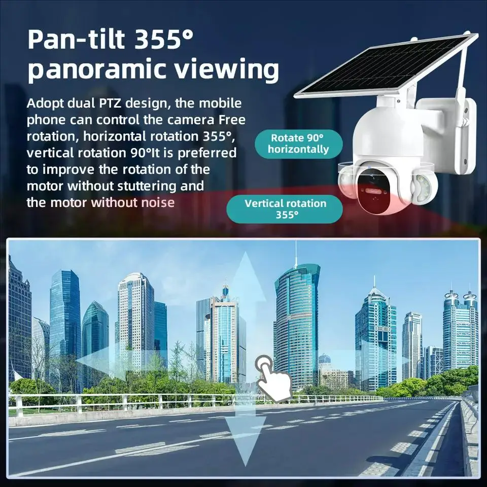 Ubox 3mp 4mp 4g Smart Solar Security Camera 3g 4g Sim Card Wifi Pir