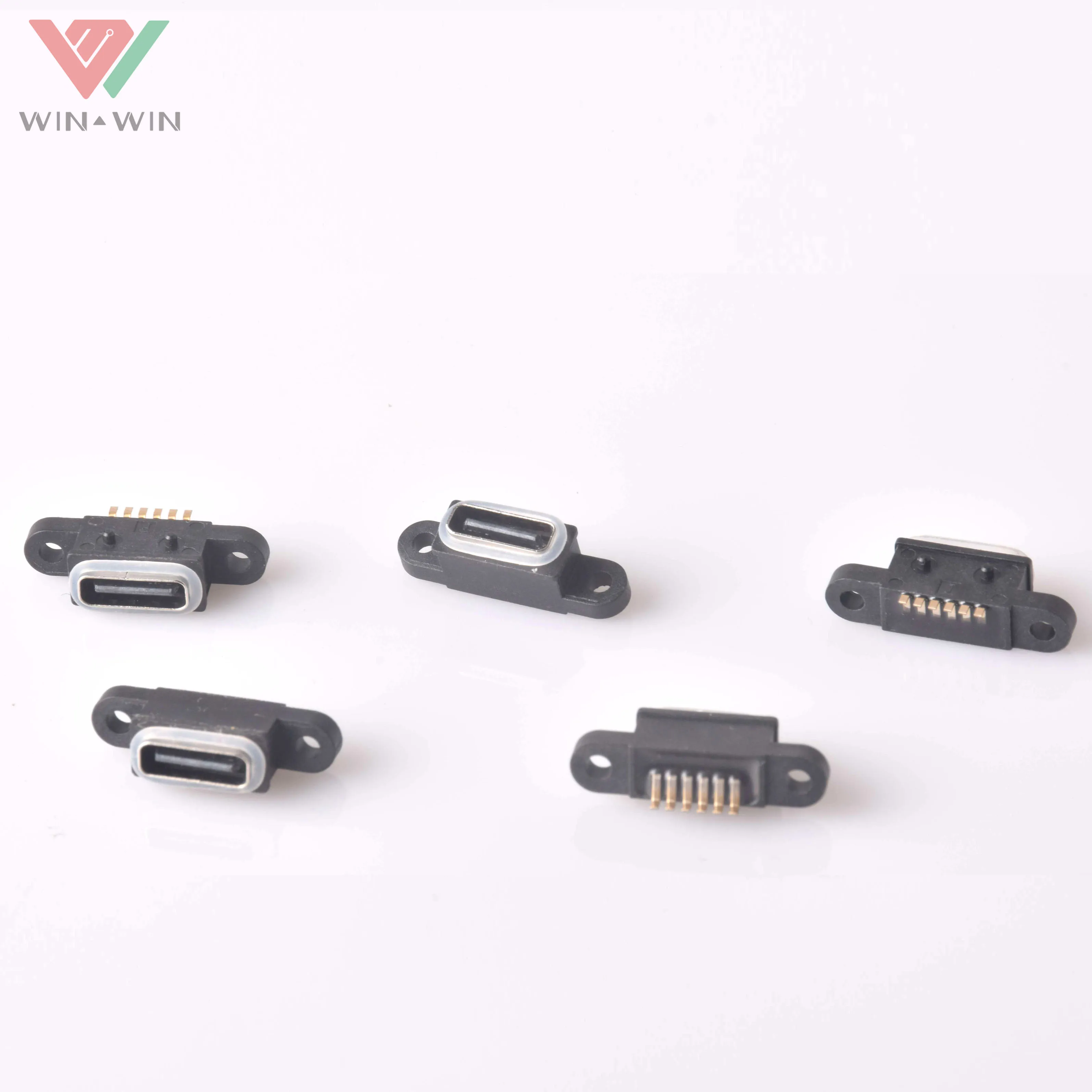 China Factory 6Pin Waterproof Female USB Type C Connector IPX8