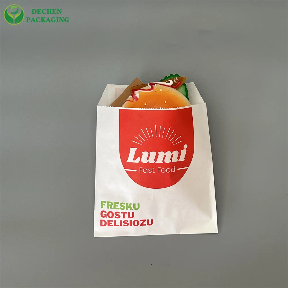 Hot Dog Paper Bag Customized Food Bags For Take Out Food