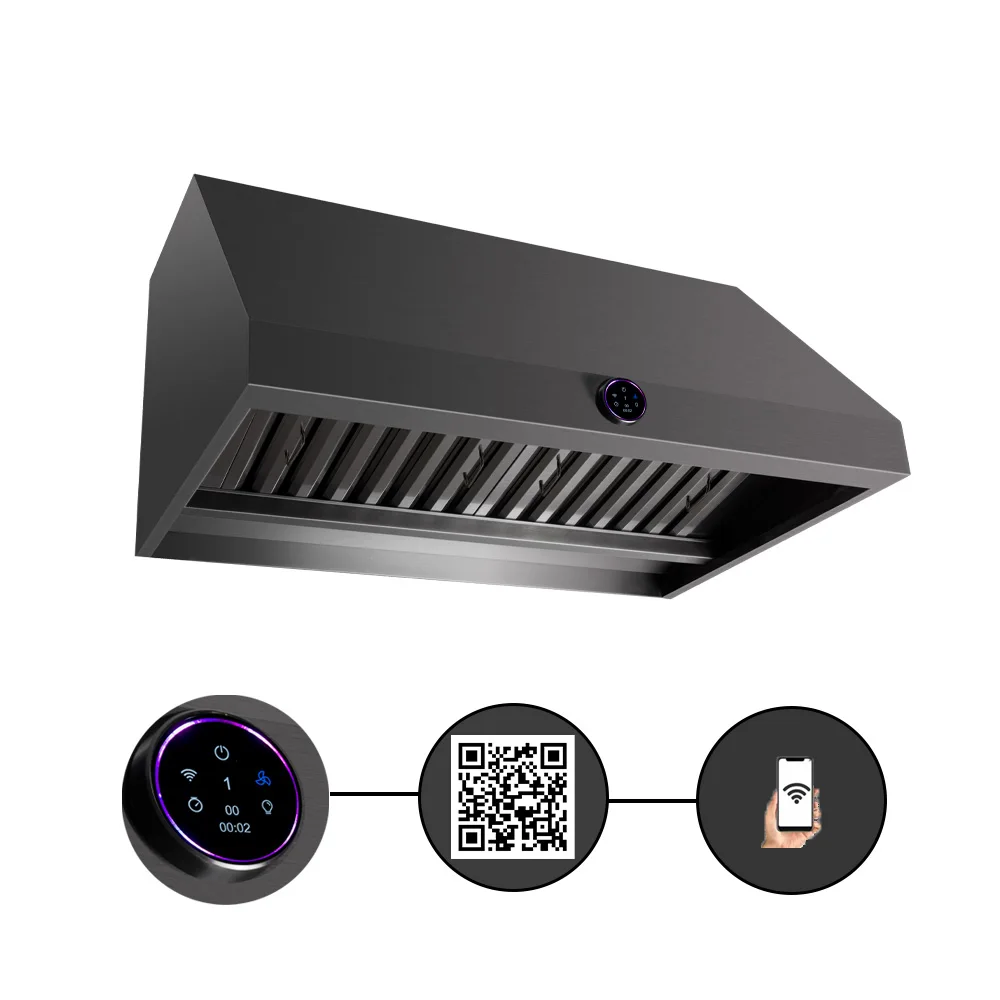 Smart Electric Stainless Steel Kitchen Range Hood APP Controlled Mobile Phone Access for Household Use supplier