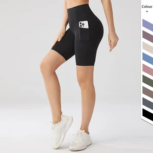 Custom Logo Women'S Cool Fabric Shorts Gym Mujer Women Gym Fitness Casual High Waisted Running Workout Sports Yoga Shorts