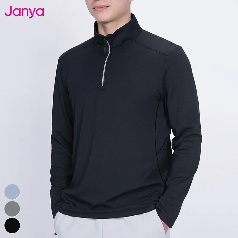 Janya 2025 Men's Gym Wear Long Sleeve Sports Shirts Quick