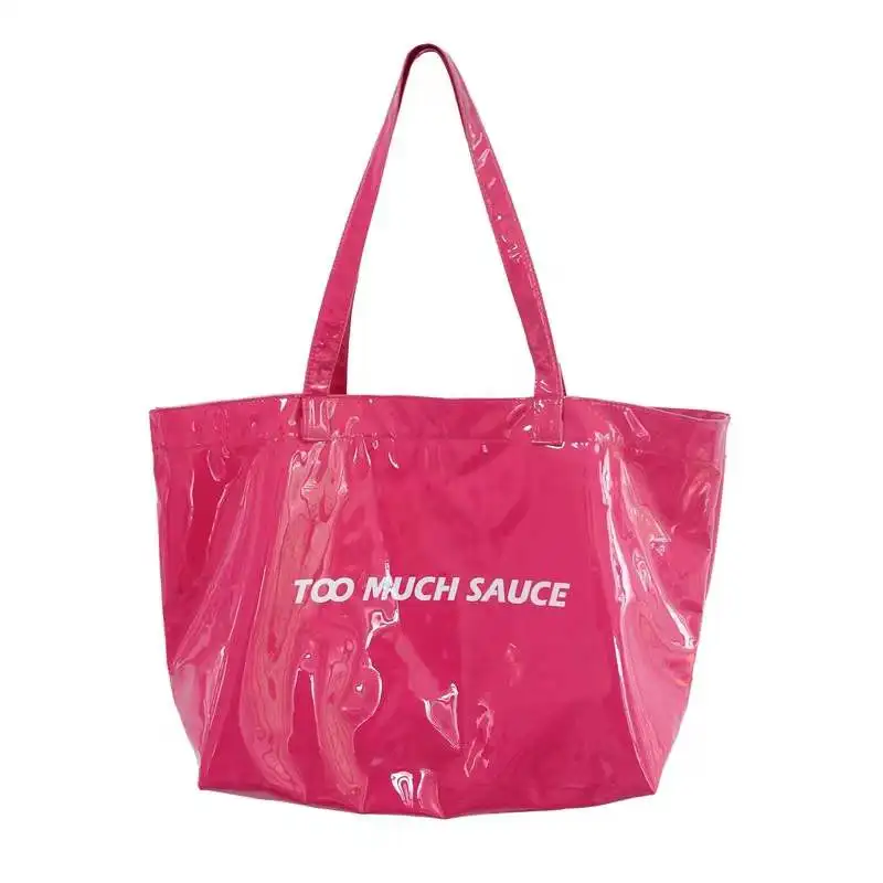 Custom Beach Bag 2023 Wholesale Price Pvc Shopping Bag Luxury Waterproof Tote Bags with Logo Women Cosmetic Handbags