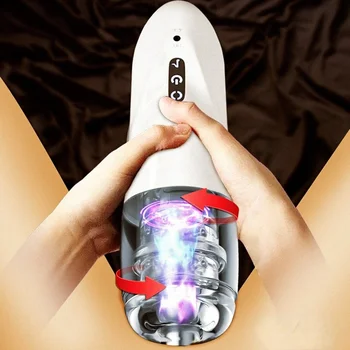Free Shipping Automatic Rotation cup Male Masturbator 10*10 modes Silicone Vagina Real Pussy Adult Masturbation Sex Toys for Men