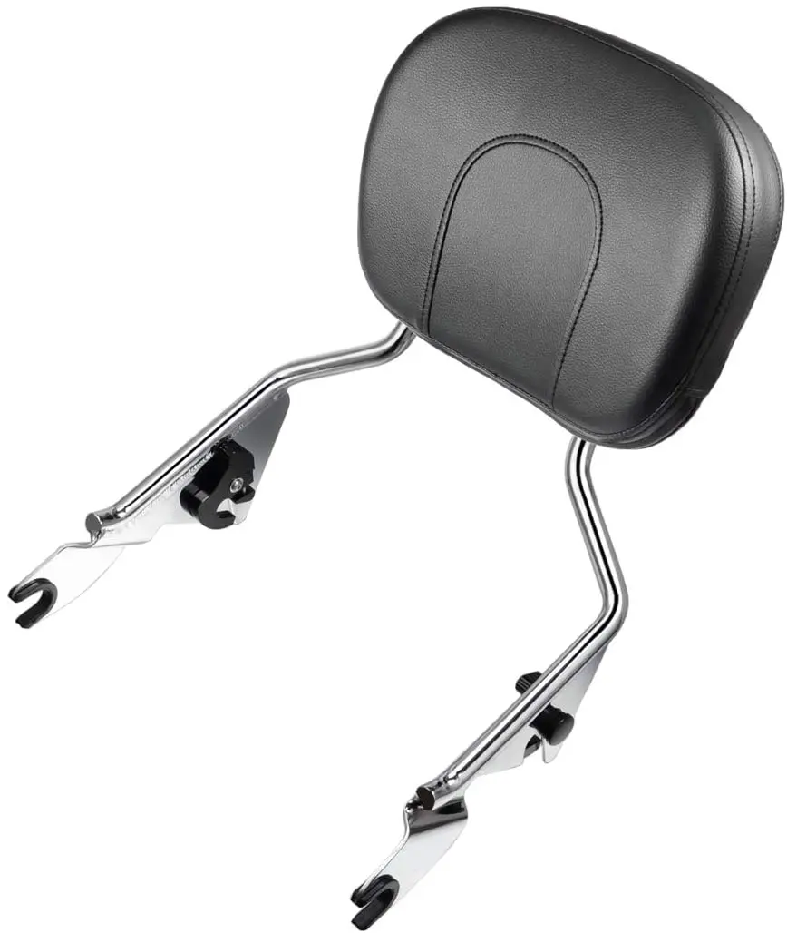 Schienale Passeggero Per Harley Dyna - Sissy Bar In Metallo Con Imbottitura Pelle, 2006-2016 (Escluso Fat Bob)