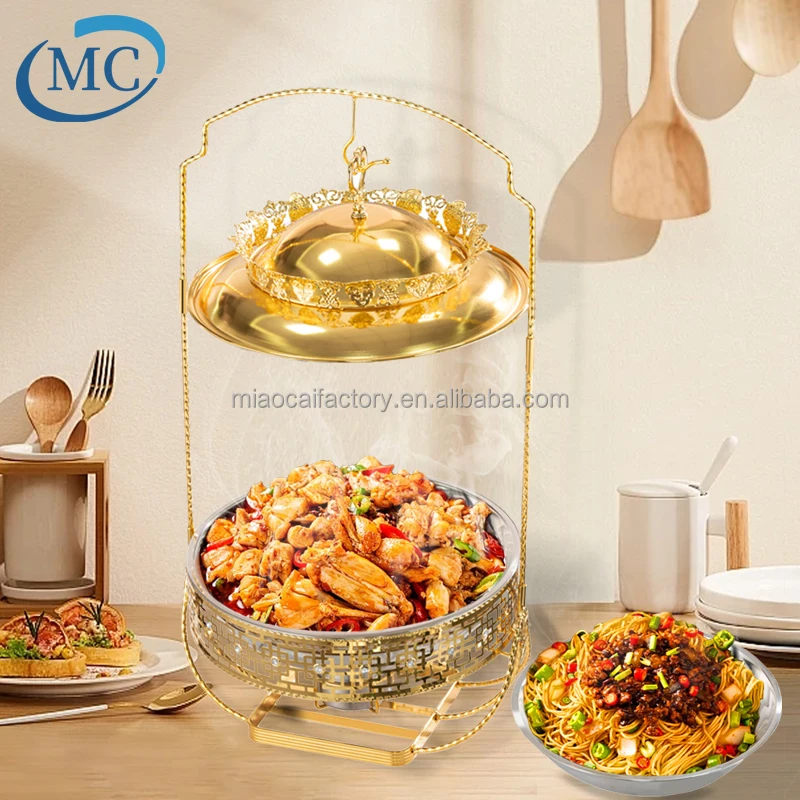 Luxury Chafing Dish Buffet Set High Capacity Dome Chafing Buffet Dishes Stainless Steel Chafing Dish 8 Liter