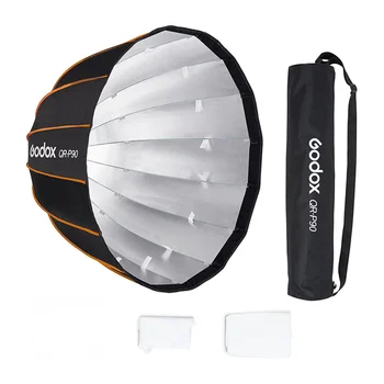 GODOX QR-P90 35.4 Inch/90CM Quick Release Parabolic Softbox Bowens Mount With Front & Inner Diffuser