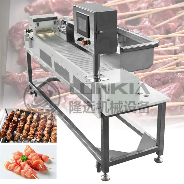 Commercial Electric Automatic Steel Barbecue Food Fried Chicken Shashlik Mutton Meat Skewers Making Machine supplier