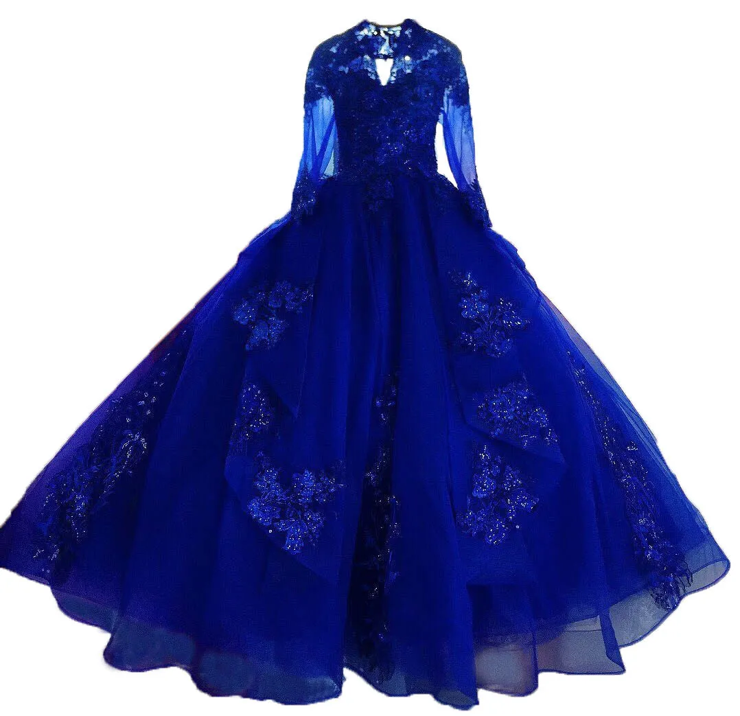 royal blue masquerade dress Gown, 18th c. Masquerade Royal Blue: Medium