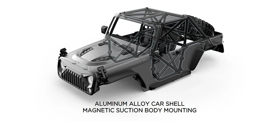 MJX H12Y H12Y+ 1/12 2.4Ghz RCロッククロウラー 4WD アルミ合金製ボディ