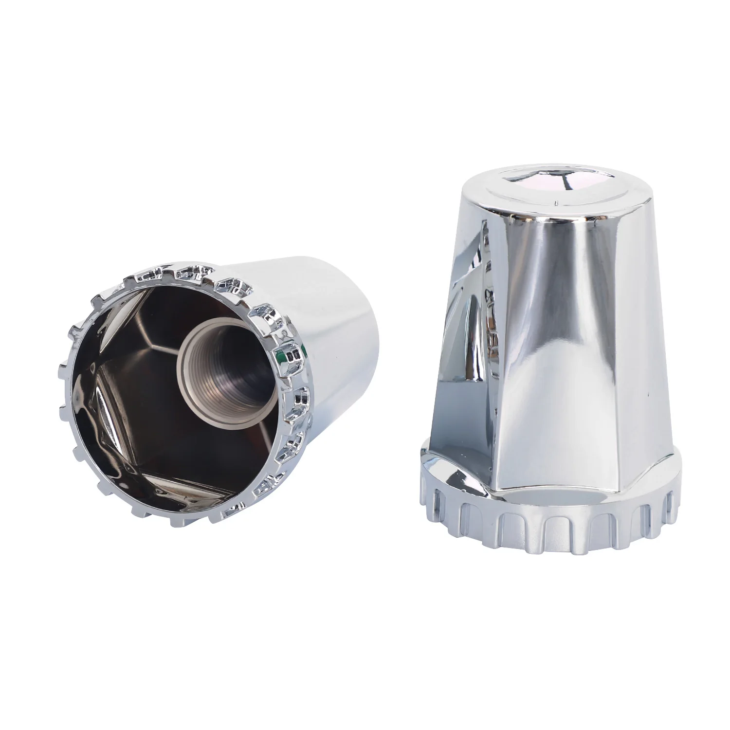 Truxpro Flag Chrome Abs Hubcaps Complete Axle Covers Kit With