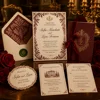 Victorian Burgundy Wedding Invitation