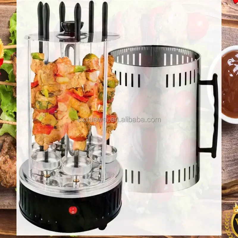 Chef Counter store Electric Vertical Skewer Grill Smokeless 360 Rotating Grill Camping