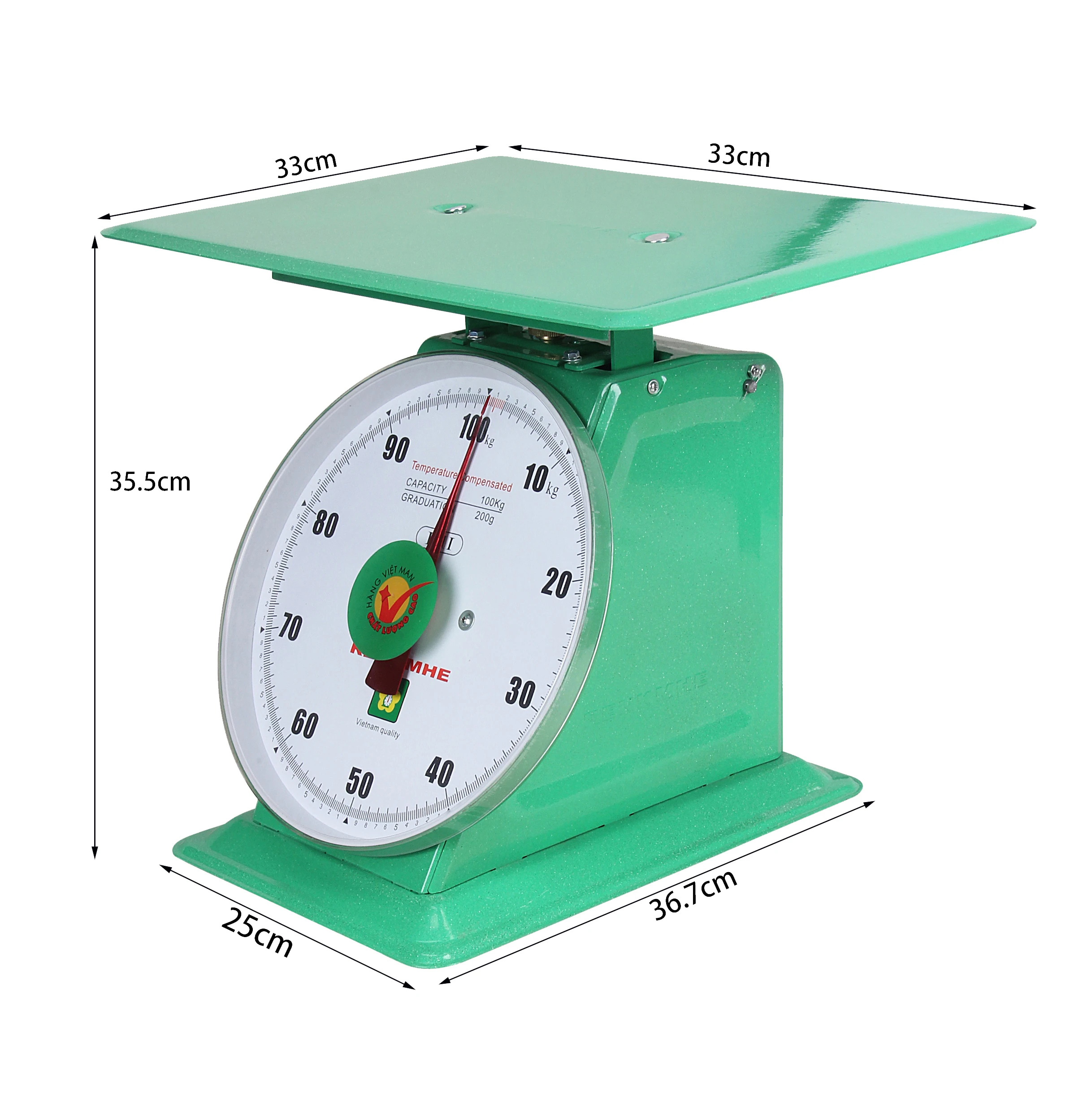 Commercial Mechanical Dial Spring Scale Kitchen Supplies Scale with Platform 100kgs